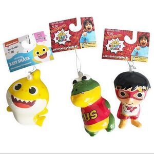 Ryan’s World Baby Shark Nickelodeon Holiday Christmas Tree Ornaments